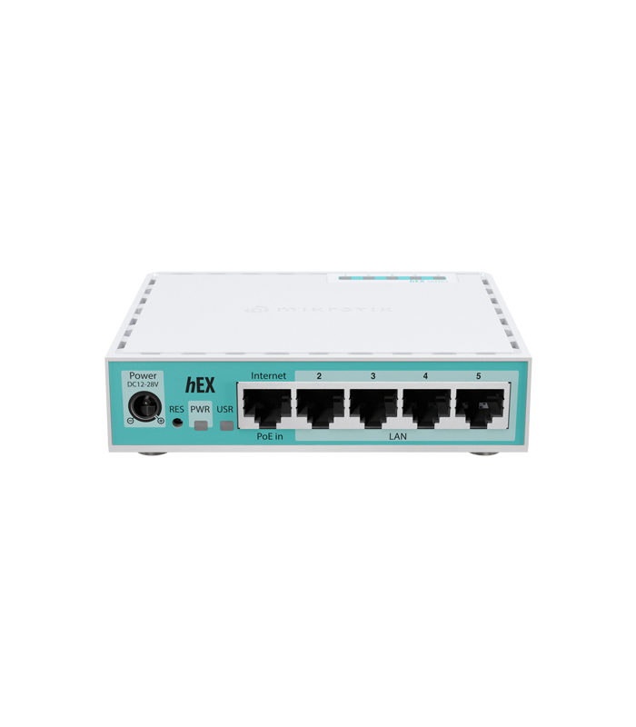 Router hEX, 5 porturi Gigabit, USB, PoE IN - MikroTik E50UG