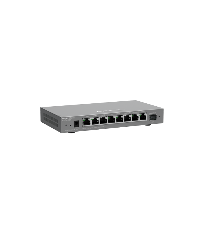 Router 8 porturi RJ45 1 Gbps, 1 port SFP 1 Gbps, 200 clienti, Multi-WAN, Cloud Management - Ruijie RG-EG209GS