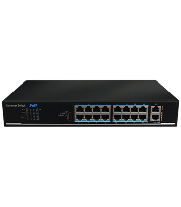 Switch 16 porturi PoE, 2 port uplink, 135W - UTEPO UTP1218-PSB150