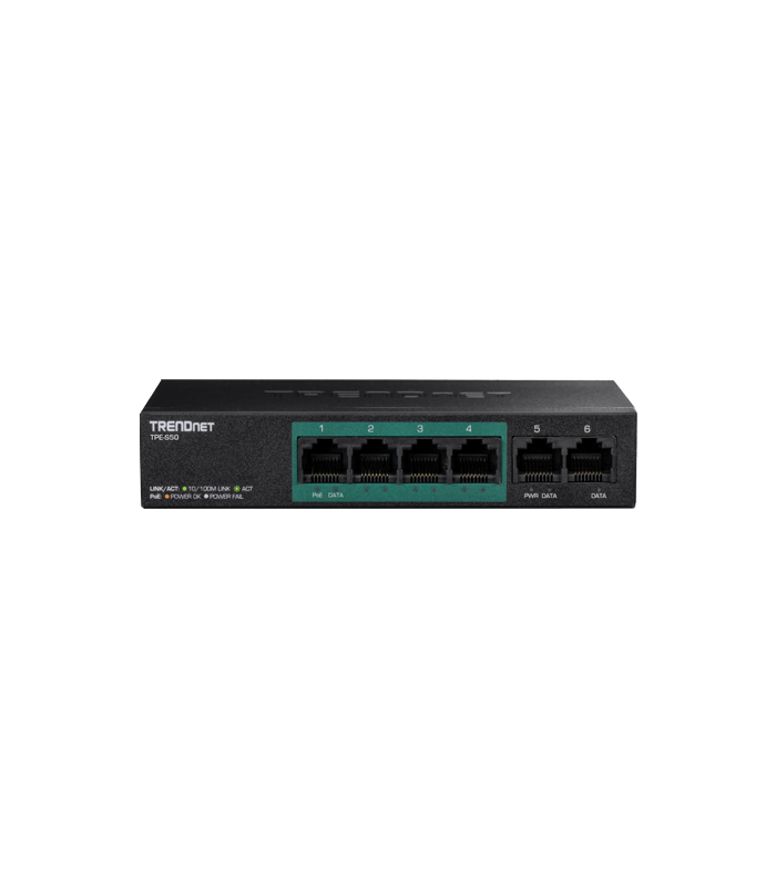 Switch 6 porturi Fast Ethernet PoE+ 60W - TRENDnet TPE-S50
