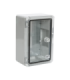 Cutie distributie IP65 din ABS gri, usa transparenta, placa metalica, 200x300x130 mm PP3011