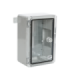 Cutie distributie IP65 din ABS gri, usa transparenta, placa metalica, 400x500x240 mm PP3017