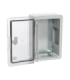 Cutie distributie IP65 din ABS gri, usa transparenta, placa metalica, 400x500x240 mm PP3017