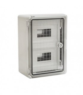 Cutie modulara IP65 din ABS gri, usa transparenta, 2 x 12 module, 300x400x170 mm PP3114