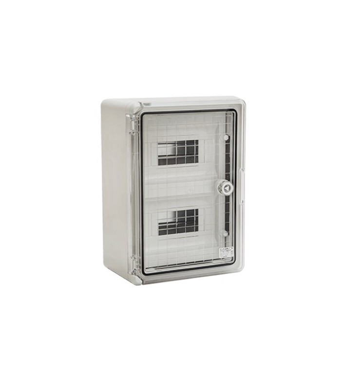 Cutie modulara IP65 din ABS gri, usa transparenta, 2 x 12 module, 300x400x170 mm PP3114
