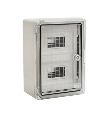 Cutie modulara IP65 din ABS gri, usa transparenta, 2 x 12 module, 300x400x170 mm PP3114