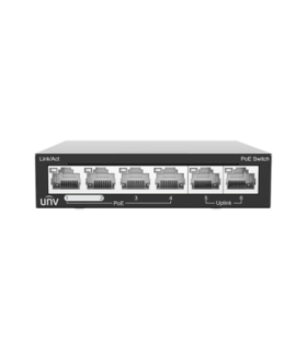 Switch 4 porturi PoE, 2 porturi uplink RJ45 - UNV NSW2020-6T-POE-IN
