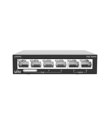 Switch 4 porturi PoE, 2 porturi uplink RJ45 - UNV NSW2020-6T-POE-IN