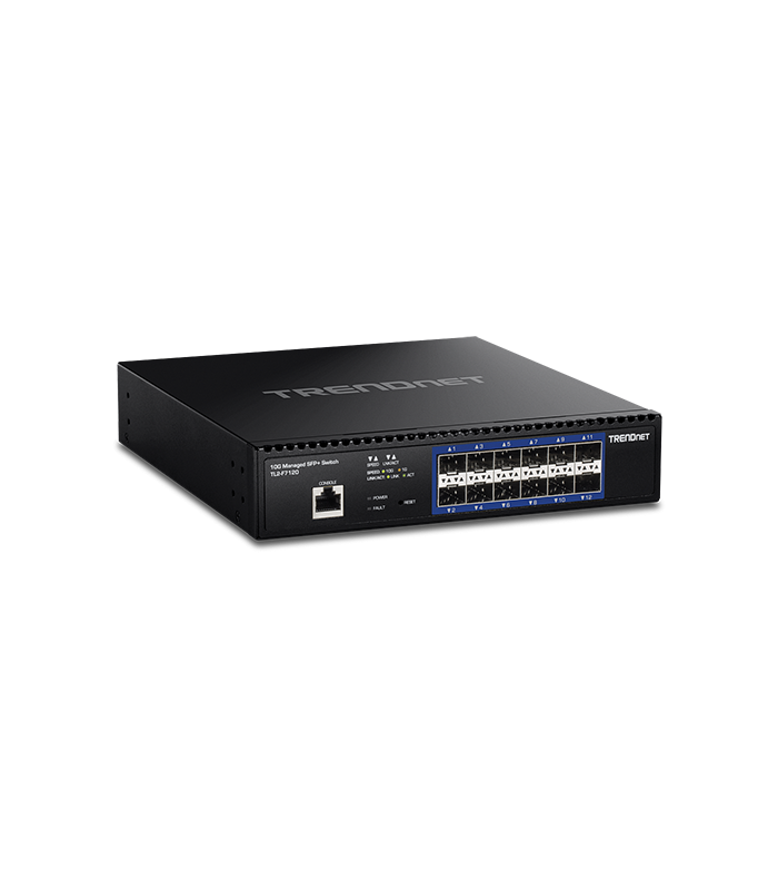 Switch 12 porturi SFP+ 1/10G, 1 x consola RJ45, management, 1U - TRENDnet TL2-F7120