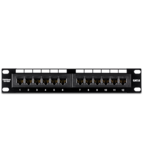 Patch Panel 12 porturi RJ45 UTP 10', Cat6 - TRENDnet TC-P12C6