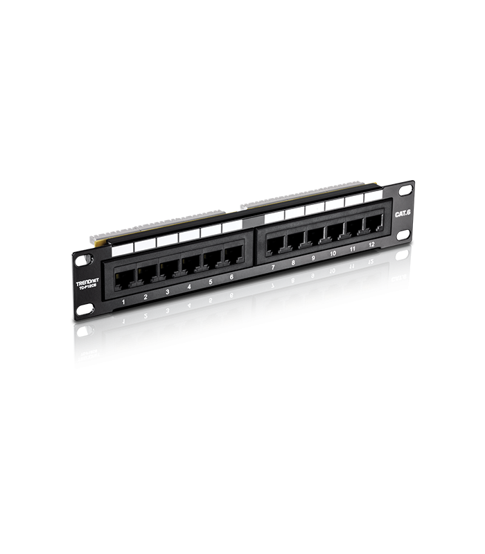 Patch Panel 12 porturi RJ45 UTP 10', Cat6 - TRENDnet TC-P12C6