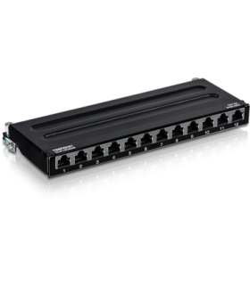 Patch Panel Wall Mount, 12 porturi RJ45 UTP, Cat6a, Ecranat, 0.5U - TRENDnet TC-P12C6AS