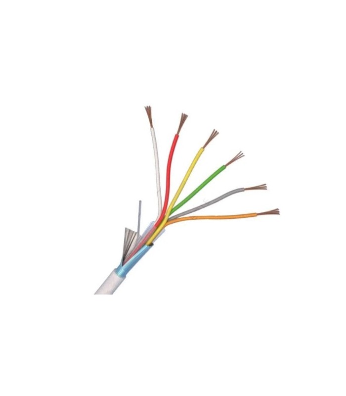 Cablu de alarma 6 fire ecranate si alimentare 2x0.75, 500m