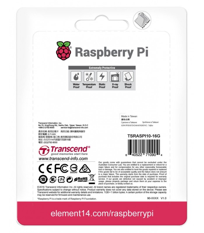 Card memorie MicroSD de 16GB, preîncărcat cu NOOBS