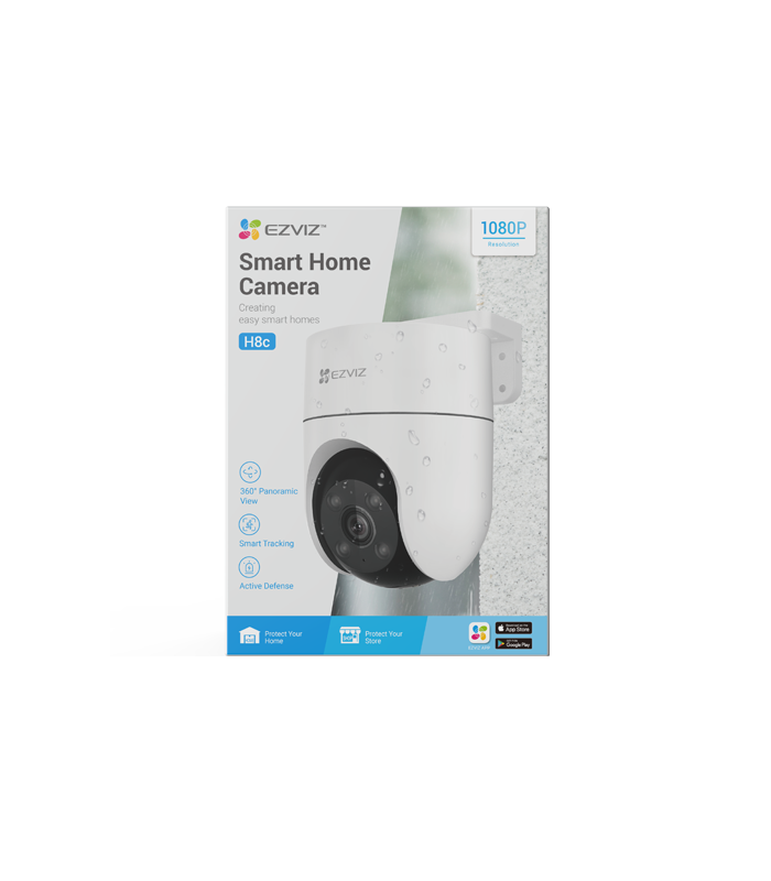 Camera IP EZVIZ de exterior, WI-Fi, Pan&Tilt, FullHD 1080P, Audio bidirectional, distanta IR 30 metri, imagini color 24/7