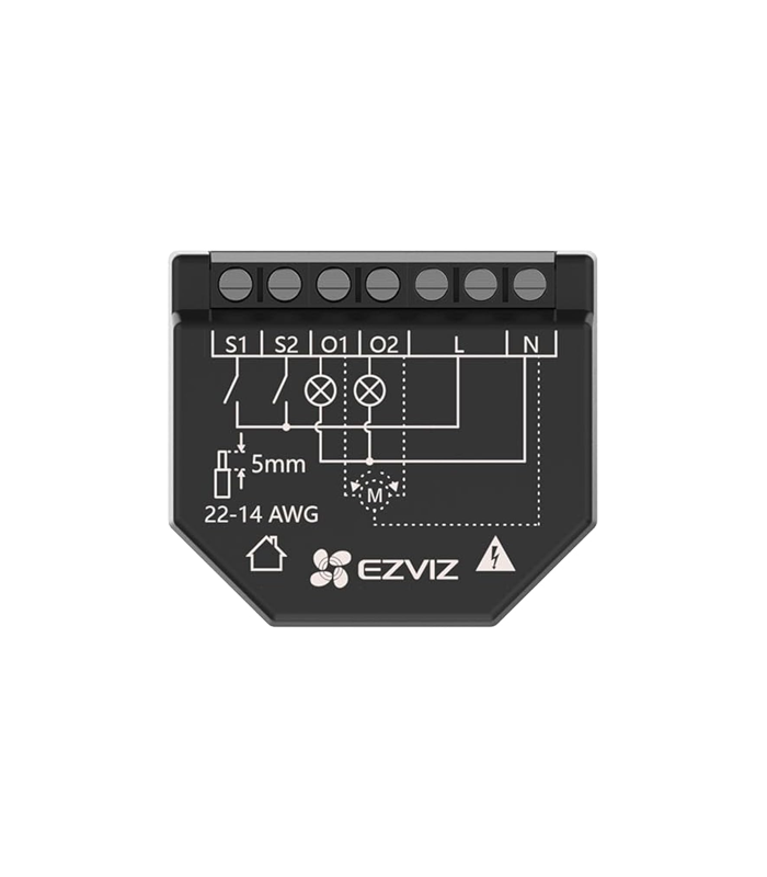 Releu inteligent Wi-Fi pentru aplicatii Smart Home EZVIZ, 2 canale 250Vc.a. max. 16A CS-T36-R100-WM