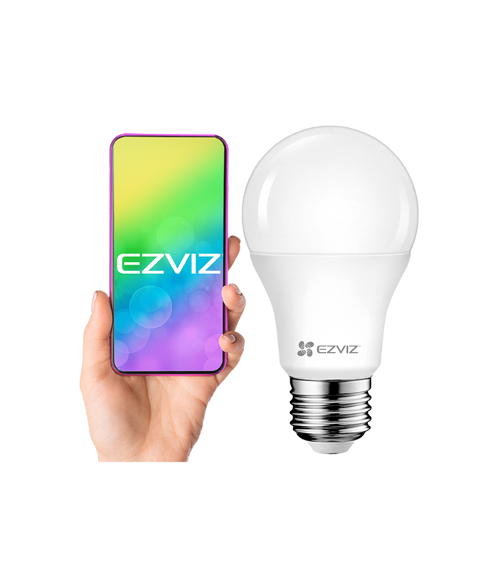 Bec LED inteligent EZVIZ, Wi-Fi, E27, 806 lmn, lumina calda 2700K ajustabila CS-HAL-LB1-LWAW