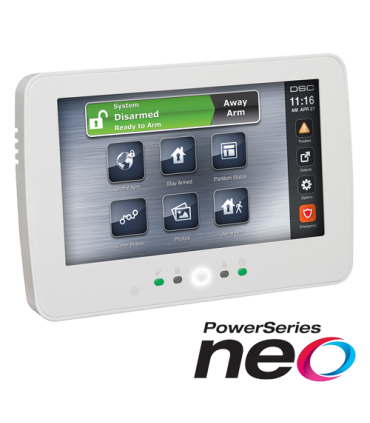 Tastatura touch screen color 7', 128 zone, cititor proximitate, SERIA NEO - DSC HS2TCHPEE1