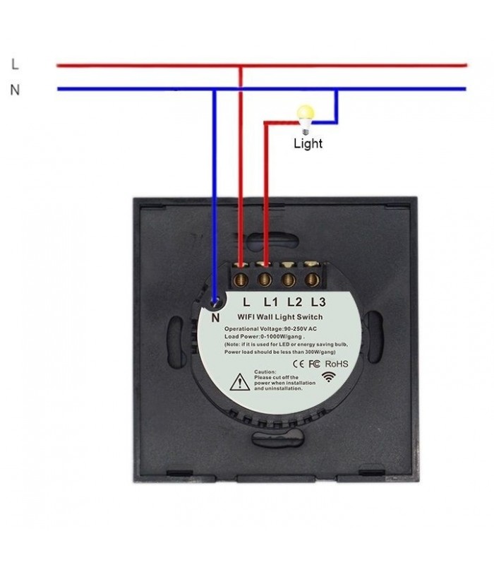 Întrerupător simplu touch screen gold Wi-Fi