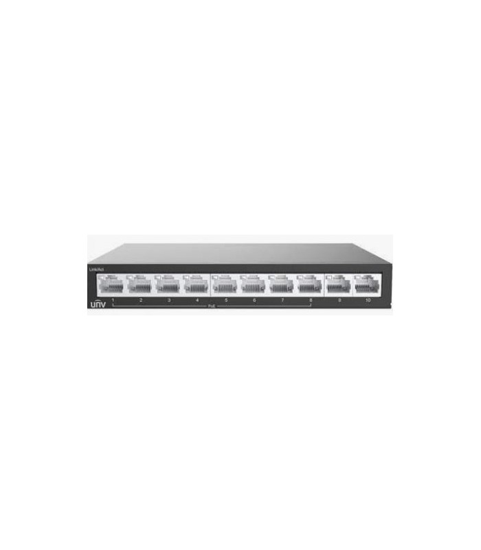 Switch 8 porturi PoE, 2 porturi uplink RJ45 - UNV NSW2020-10T-POE-IN