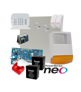 Kit alarma la efractie DSC NEO cu sirena exterioara KIT2016EXT-BS1