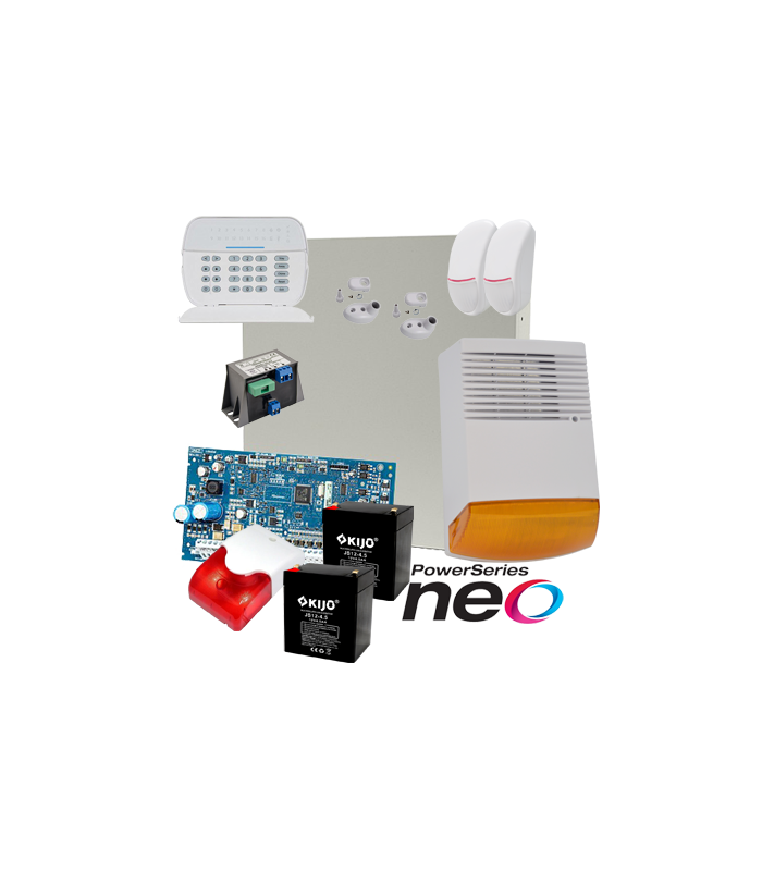 Kit alarma la efractie DSC NEO cu sirena exterioara KIT2016EXT-BS1