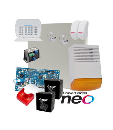 Kit alarma la efractie DSC NEO cu sirena exterioara KIT2016EXT-BS1