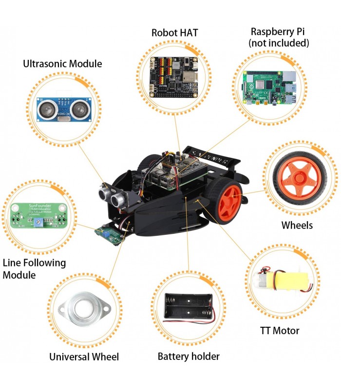 Kit mașină inteligentă PiMobile Smart pentru Raspberry Pi Bazat pe Ezblock
