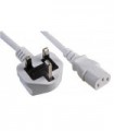 PRO ELEC - PE01052 - Mains Power Cord, With Fuse, Mains Plug, UK to IEC 60320 C13, 1 m, 10 A, White